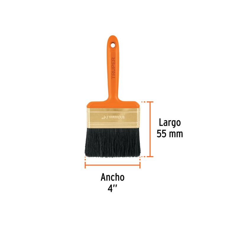 Brocha profesional de 4 con mango de plástico, Truper - Bckend Todo ...